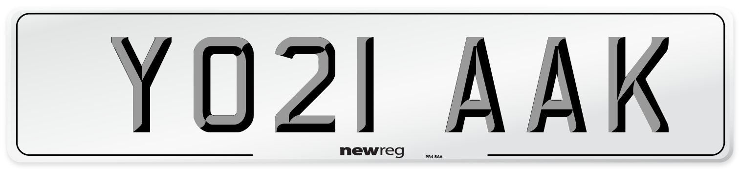 YO21 AAK Number Plate from New Reg